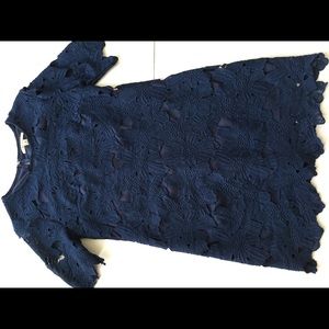 Miami blue lined appliqué lace dress medium